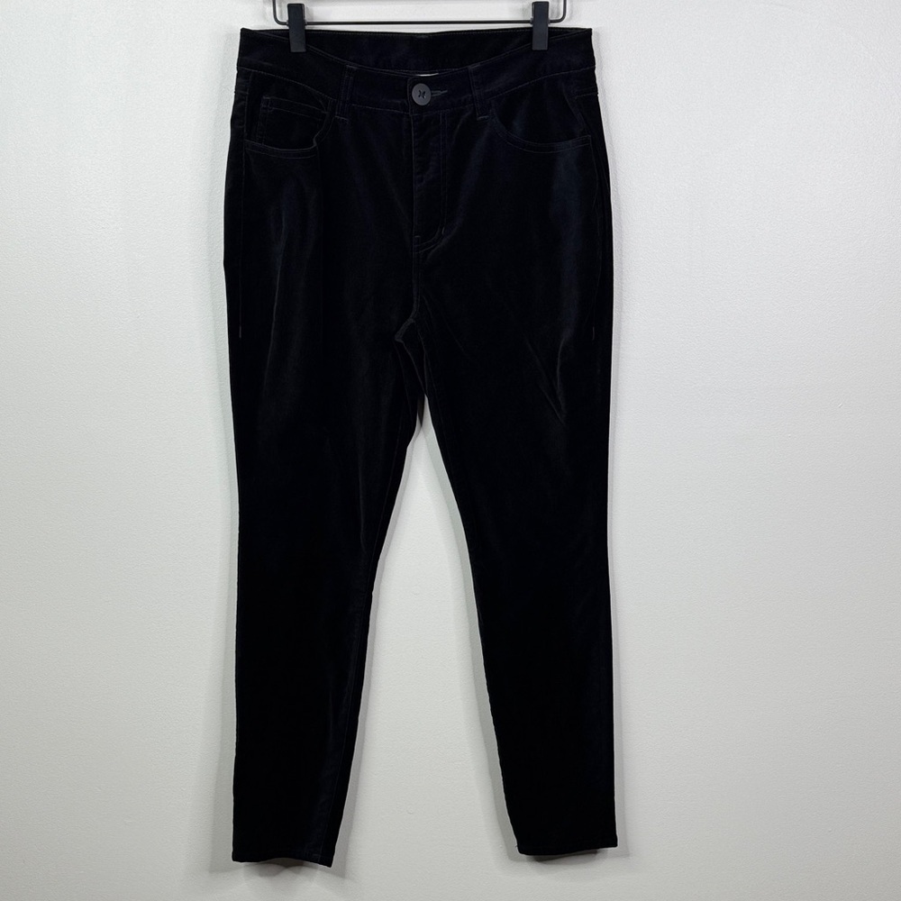 CABI #4073 Gala Black Velvet Skinny Pants Women's Size 8 Mid Rise Ankle Pants